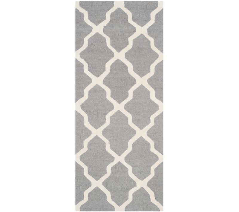 Tapis Cambridge 76 X 183 Cm Treillis Ava Gris