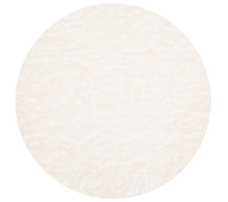 Tapis Fausse Fourrure 122 X 122 Cm Faux Peau De Mouton Harper Beige