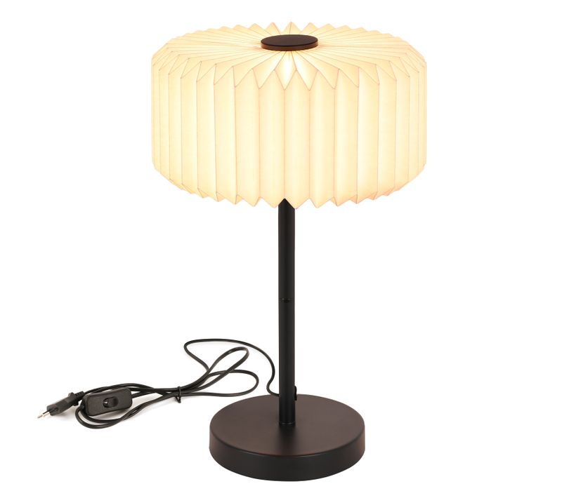 Lampe De Chevet Vintage Blanche – Abat-jour En Papier Pour Salon (ampoule Non Incluse)