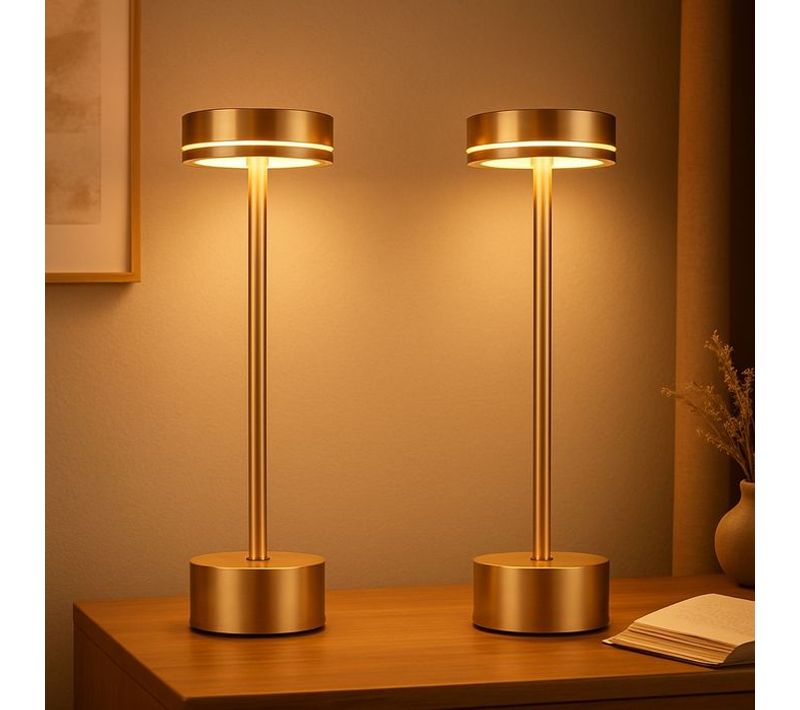 Lampe de Chevet LED Lot de 2 lampe de table Tactile à intensité variable USB-C H.31.5 cm
