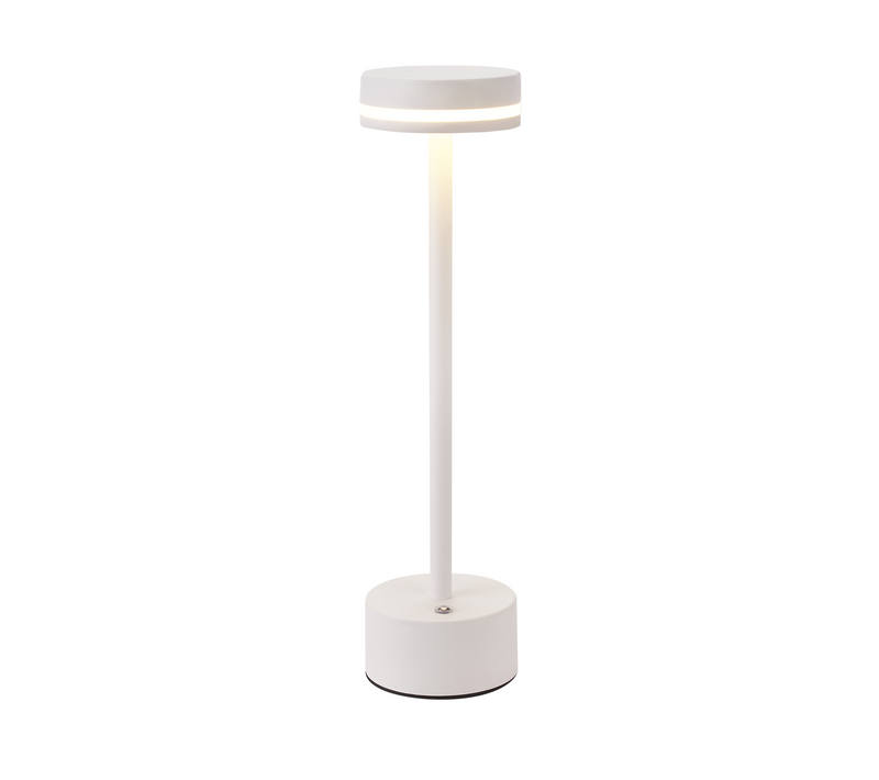 Lampe de Chevet Blanche Sans Fil Tactile Intensité Variable H.32 Cm