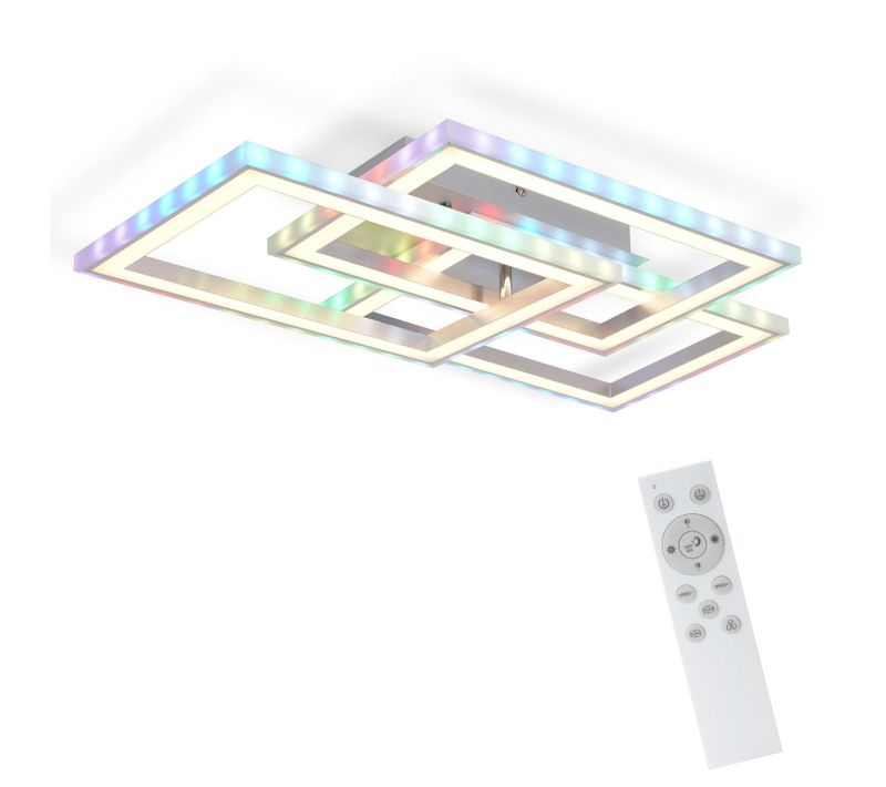 Plafonnier LED Intensité Variable Avec Télécommande, Design Moderne, 45w, Rgb, Changement De Couleur