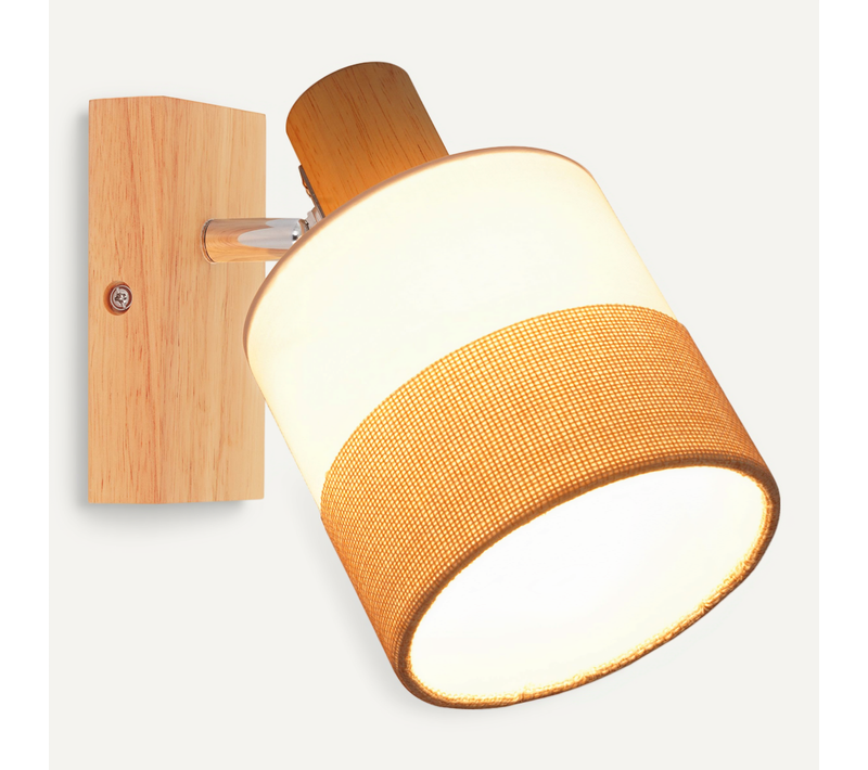 Spot LED Plafond 1 Flamme Lampe Couloir Plafonnier Bois Plafonnier E14 Vintage Orientable 350° Rétro