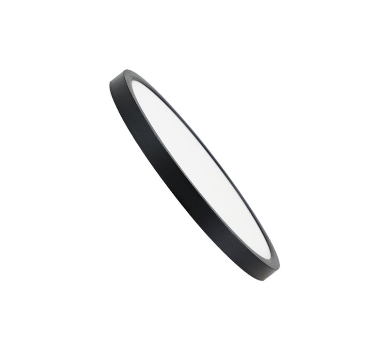Plafonnier LED Plat 18 Cm - 15 W, Noir, 4000 K - Éclairage Moderne Cuisine, Couloir, Chambre