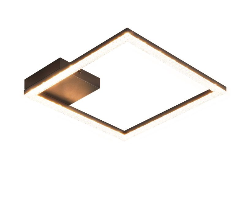 Plafonnier LED 12 W Blanc Chaud Lampe En Cristal 3000 K Lumière Noir Lampe Moderne Carrée En Métal