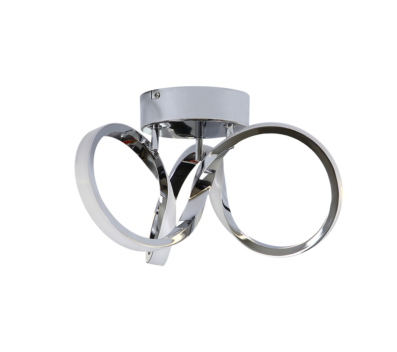 Plafonnier LED Chrome 31cm 19W, Lampe Moderne 3000K Blanc Chaud Salon Couloir