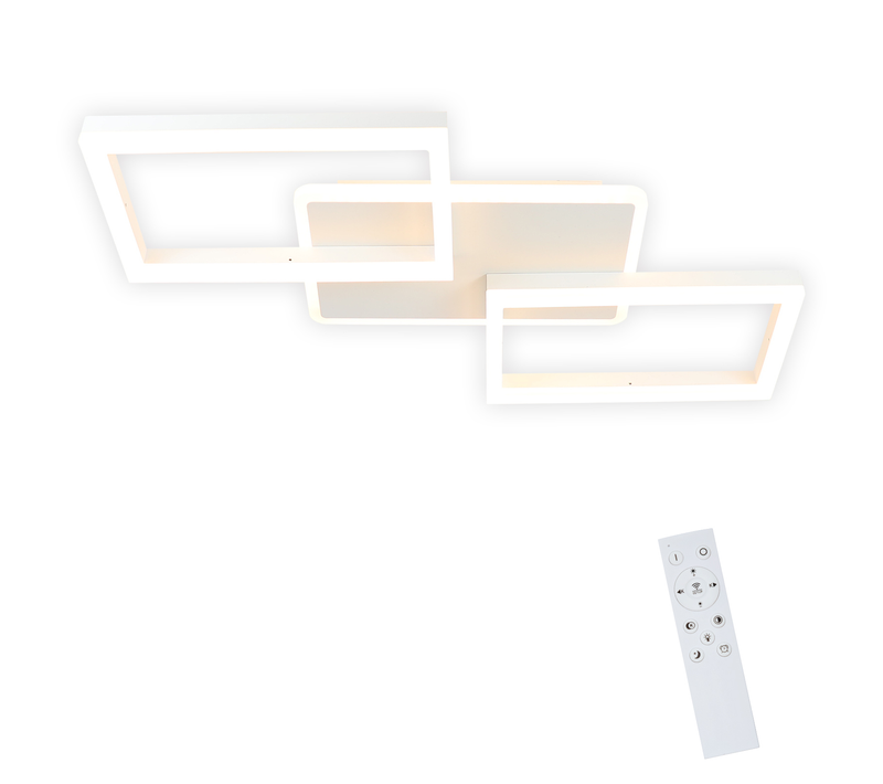 Plafonnier LED 48w Blanc Dimmable Télécommande Moderne Salon Bureau