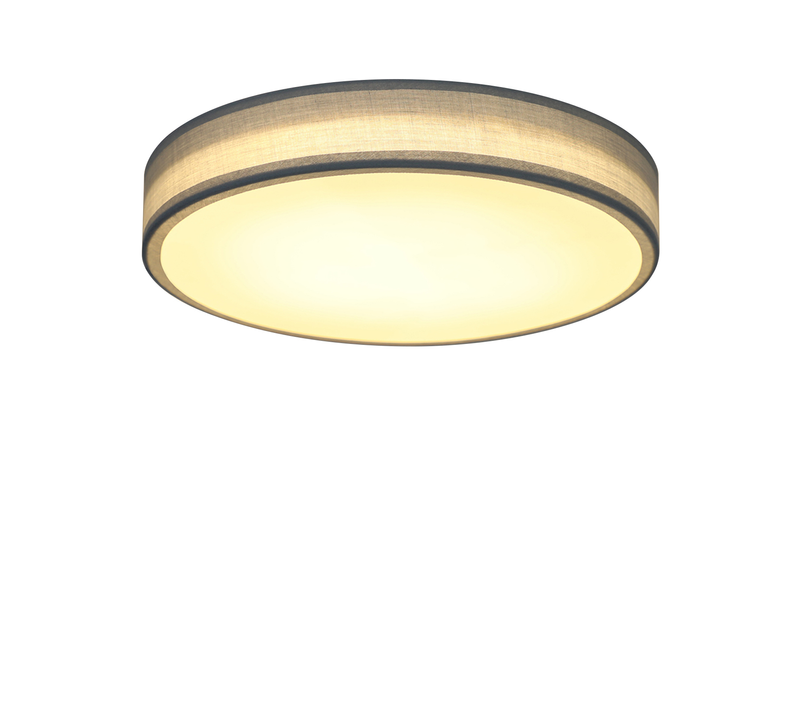 Plafonnier LED Chambre Abat-jour En Tissu Moderne Rond 3000k 12w