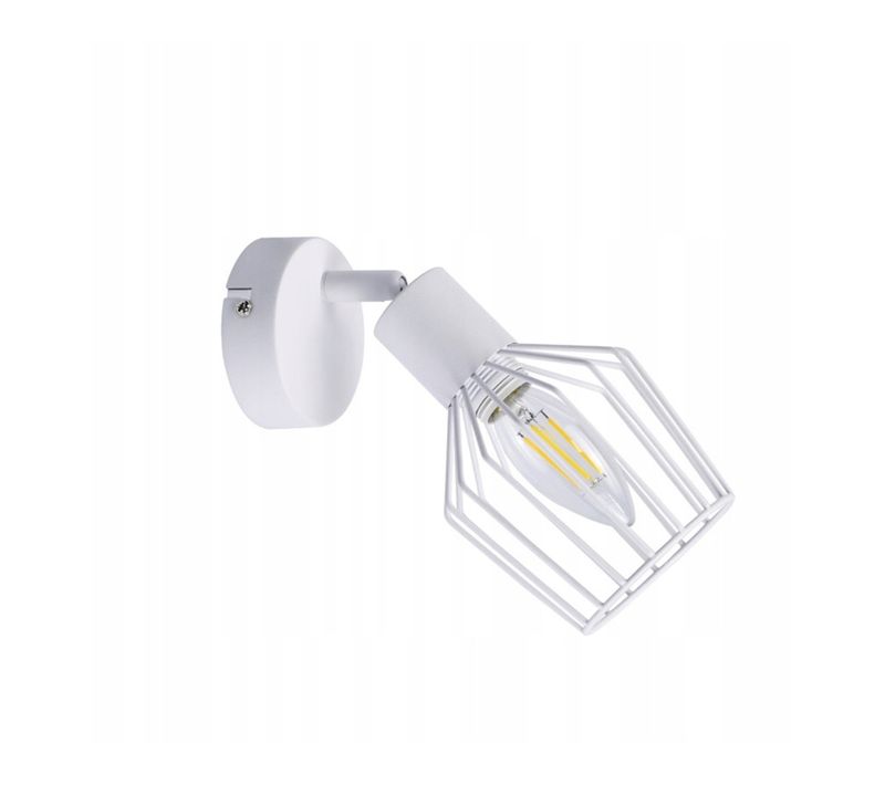 Spot Plafond E14 Métal Blanc Industriel Pivotant 350° Couloir Salon