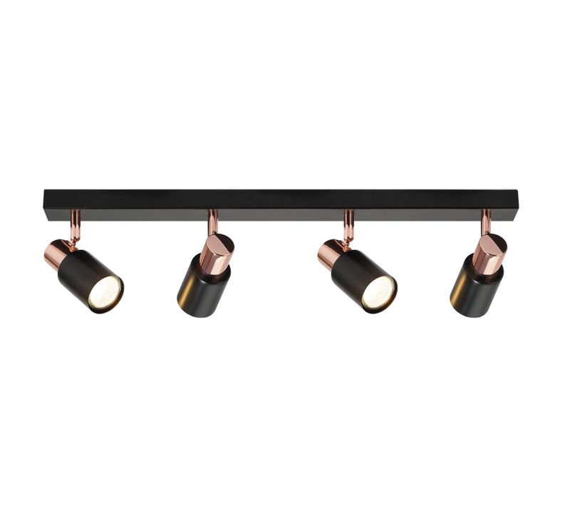 Spot De Plafond 4 Ampoules Lampe De Cuisine Gu10 355° Plafonnier Rotatif Spot Moderne