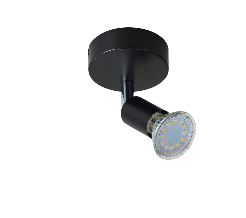 Spot Gu10 Max.40 W Applique Murale D'intérieur Moderne Noire, Spot Orientable à 330°