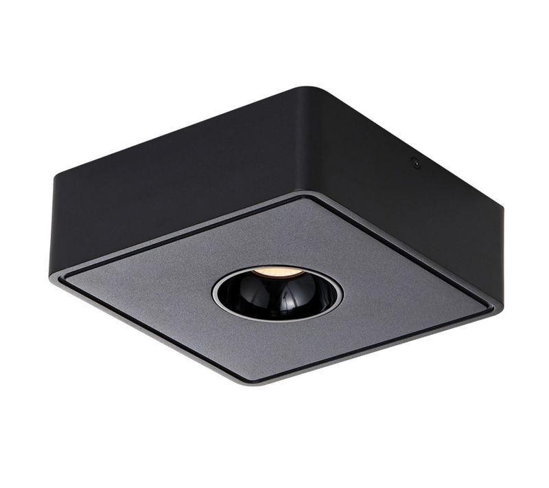 Spot De Plafond LED Noir 7w En Saillie Angulaire Blanc Chaud Petit Plafonnier Pour Salon Couloir