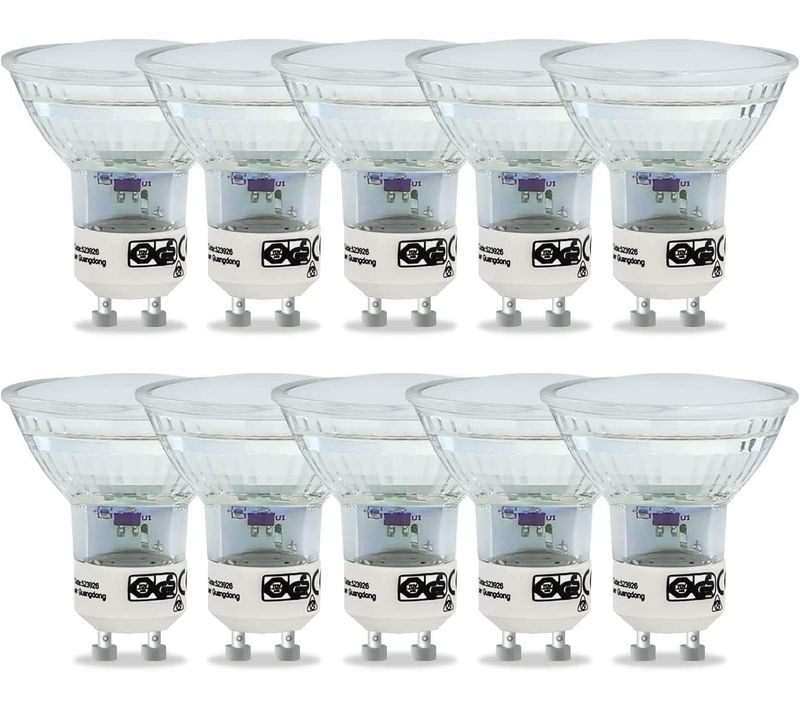 Lot De 10 Ampoules LED Gu10 Blanc Chaud 4w - Par16 Spot Encastrable Angle De Faisceau 120° 3000k