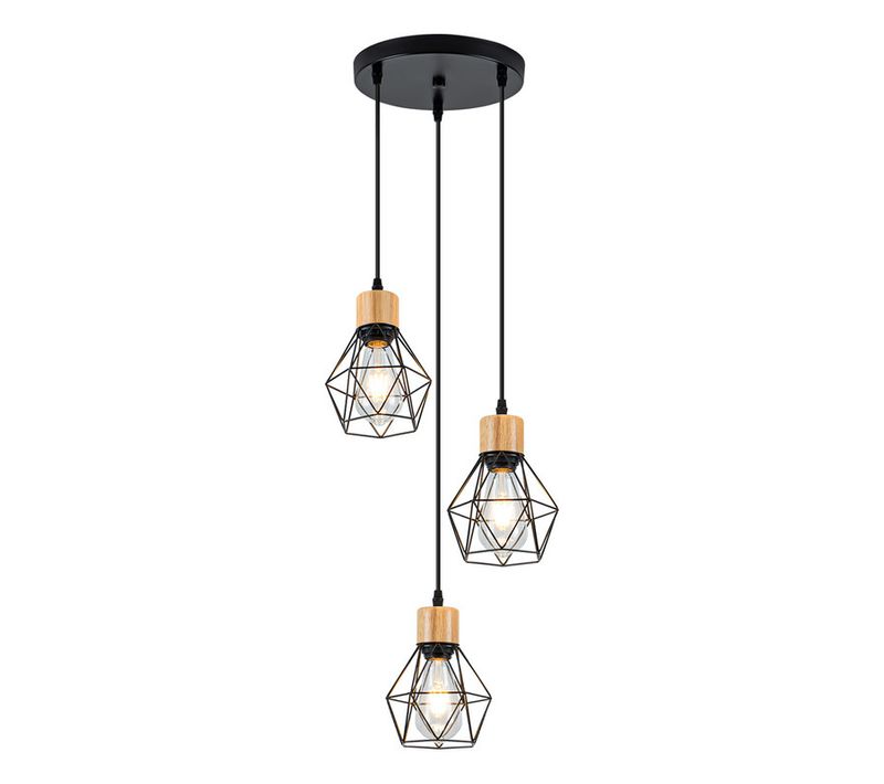 Suspension Pour Table à Manger, Vintage - Lampe Suspendue à 3 Lumières E27 (sans Ampoules)