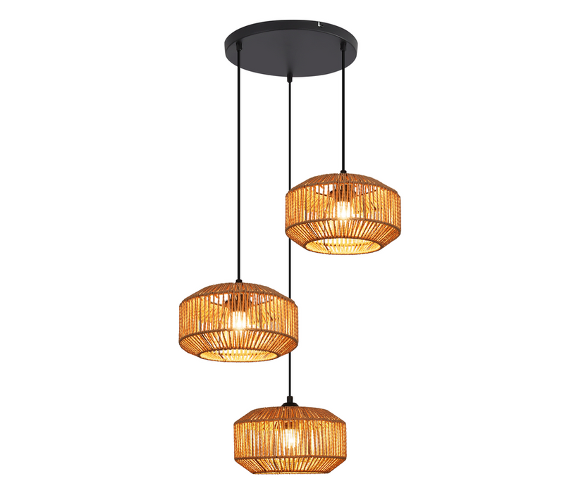 Suspension Vintage Pour Table à Manger, 1 Lumière, Design Rétro Avec Douille E27 (Sans ampoule)