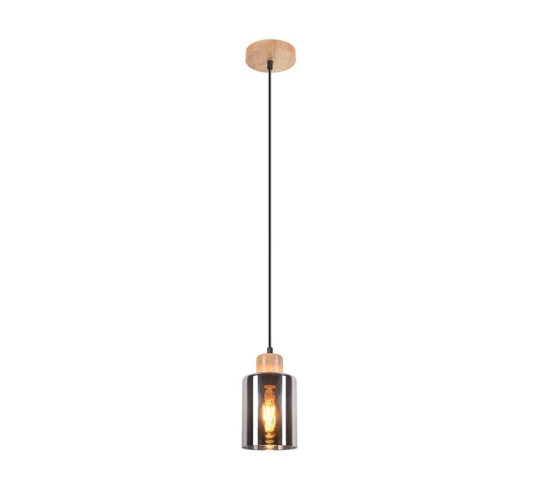 Suspension En Bois, Lampe Suspendue E27, Lampe De Table à Manger Vintage En Verre