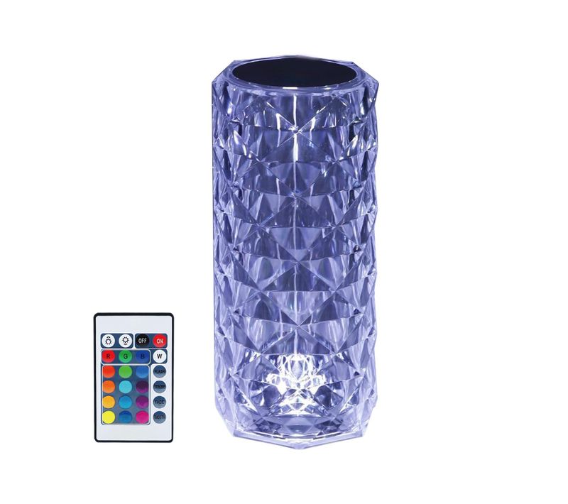 Lampe De Chevet LED  Sans Fil à Intensité Variable En Cristal Lampe Tactile Rechargeable