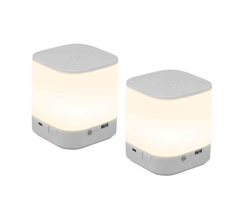 Lot De 2 Lampes De Table LED  Avec Batterie Rechargeable De 1800 Mah, Variateur Tactile 3000-6500 K