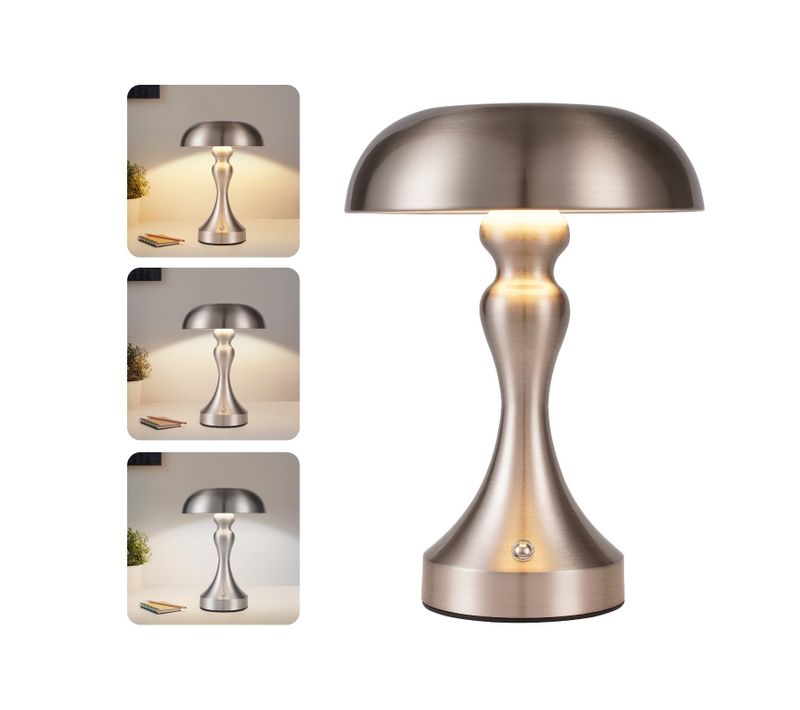 Lampe De Chevet LED  Tactile, Intensité Variable, Sans Fil, Rechargeable Par USB, Style Vintage
