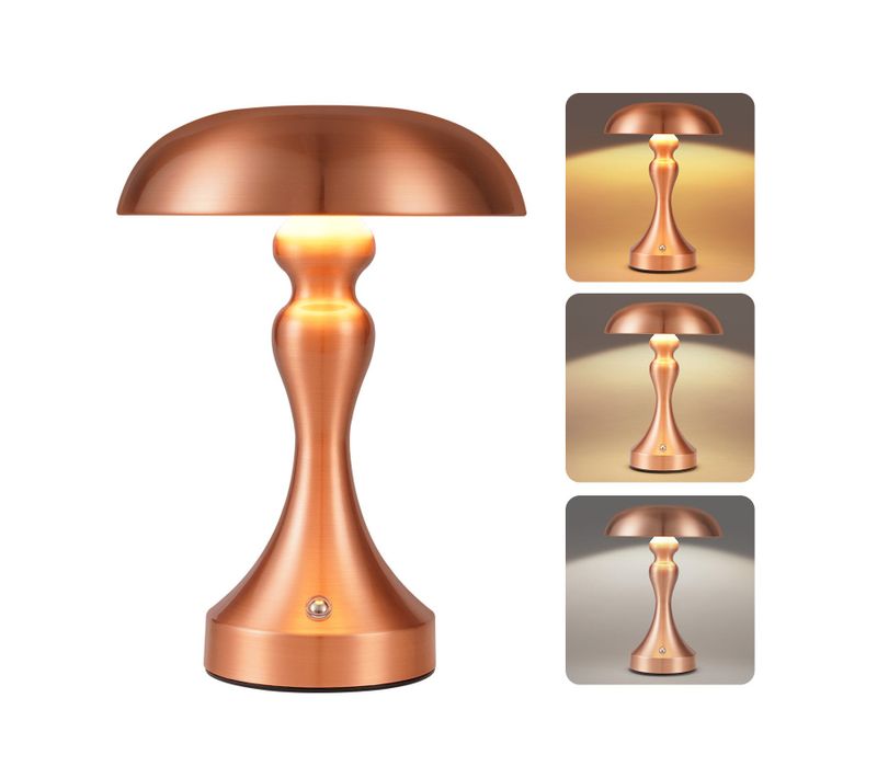 Lampe De Chevet LED  Tactile, Intensité Variable, Sans Fil, Rechargeable Par USB, Style Vintage