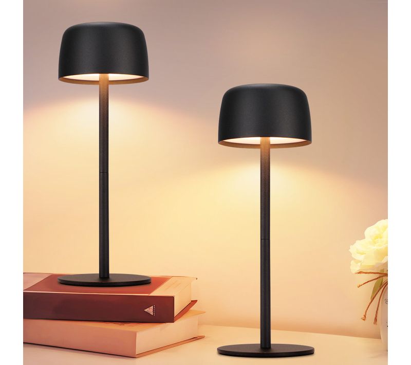 Lot De 2 Lampe De Table LED Sans Fil, Lampe De Chevet à Réglage Continu Avec Batterie