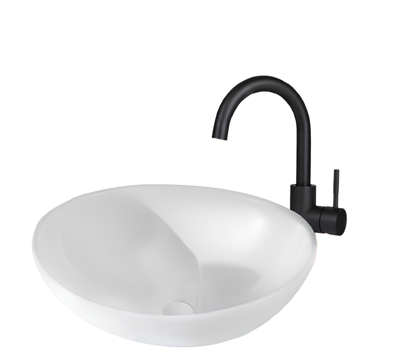 NETTLIFE vasque à poser, Lavabo de salle de bain ovale effet lotus, blanc 41 x 33cm