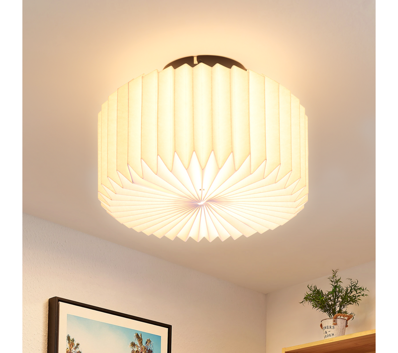 Plafonnier Salon Plafonnier Vintage - Lampe De Cuisine Blanche Abat-jour Papier Design G9