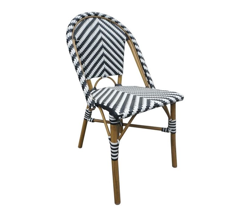 Chaise Style Parisien En Rotin Noire - Lot De 2 -