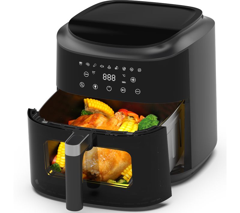 Friteuse à Air Chaud Avec Fenêtre De Visualisation, Af80d10w-1 9l Airfryer, 9 Programmes, 2350w
