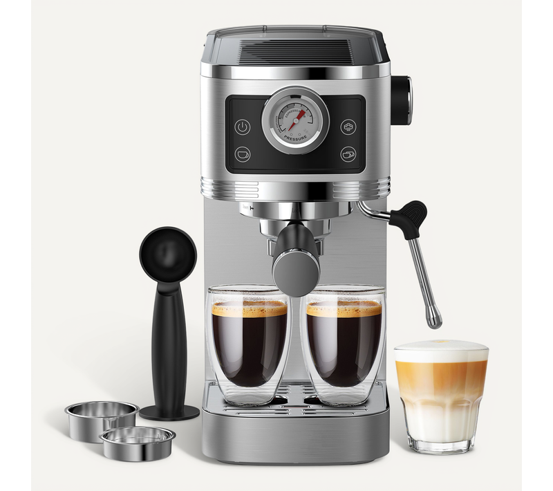 Machine à Expresso Italienne 20 Bars 1350 W, Réservoir D'eau, 1.3 L Et Mousseur à Lait