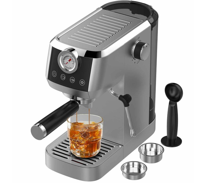 Machine à Expresso à Pompe Italienne, Machine Semi-Automatique 1350W 20 Bars,Ecran Tactile, 1.3L