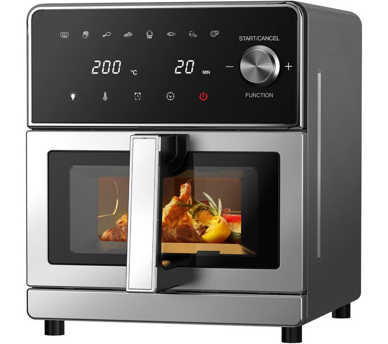 Air Fryer XXL 8l 2100w Friteuse Sans Huile Avec Double Resistance, 8 En 1, Metal, Ecran Tactile