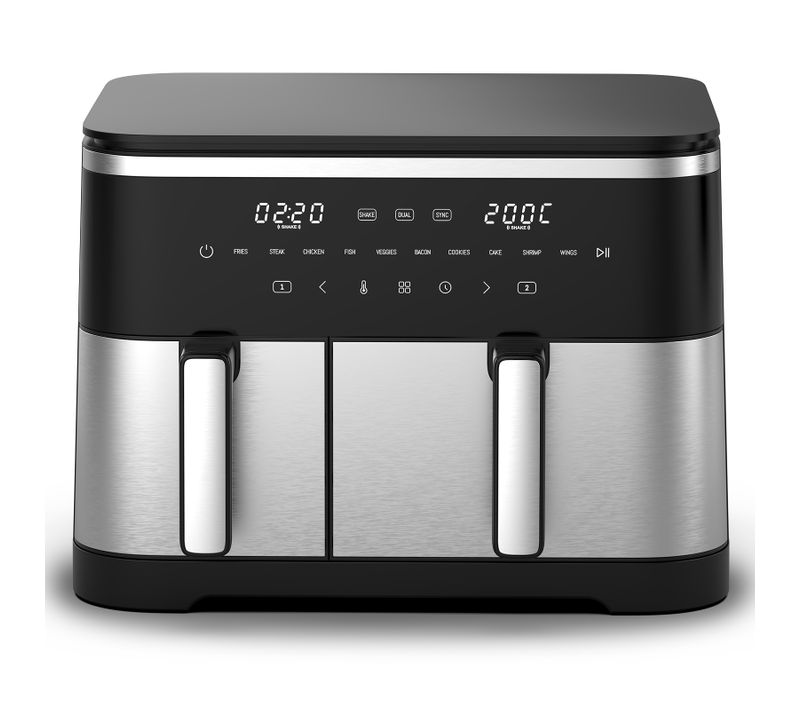 AF002 Friteuse à Air Chaud à Double Chambre 11l – 2600w Sans Huile Airfryer, 10 Programmes