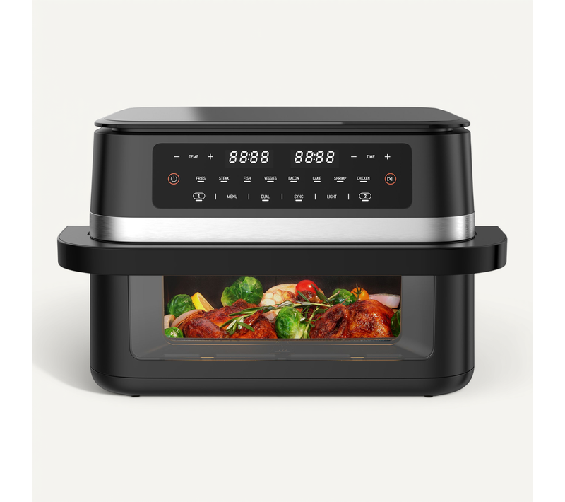 Friteuse à Air Double Zone 11l Avec Séparateur Amovible - Airfryer Sans Huile AF100A, 8-en-1