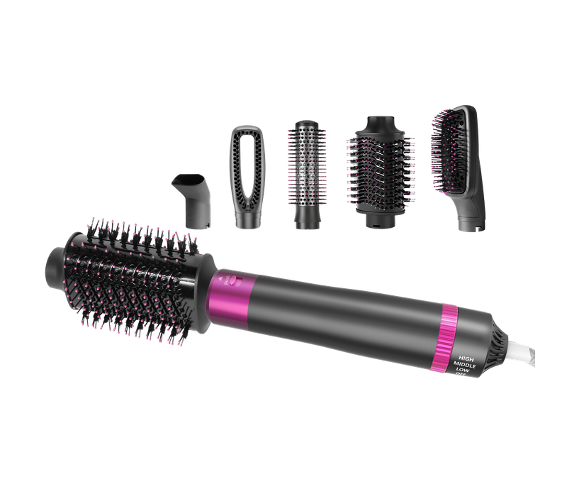 Brosse Soufflante Set 5 En 1, Brosse à Cheveux Amovible