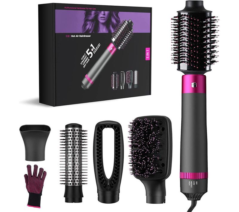 Brosse Soufflante Set 5 En 1, Brosse à Cheveux Amovible