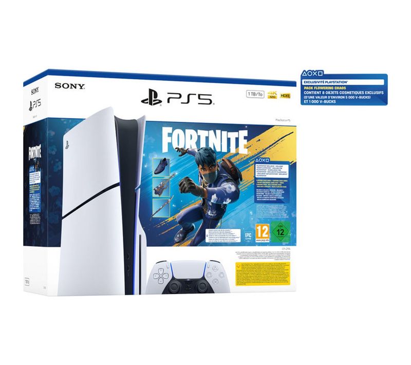 Console Ps5 Slim Cfi-2100 1 To - Édition Limitée Fortnite Flowering Chaos