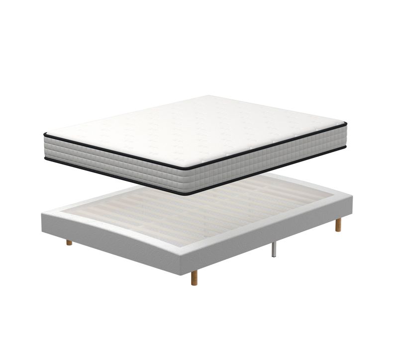 Ensemble Matelas Mousse 140x190 cm Epaisseur 22 cm + sommier tapissier