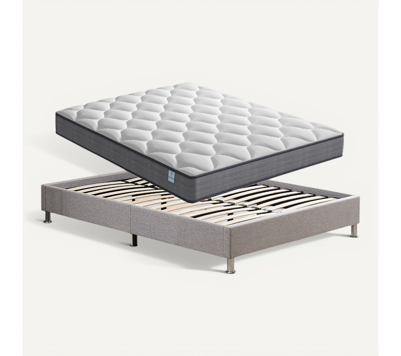 Ensemble Matelas à Ressorts 160x200cm, Epaisseur 20 cm + sommier déco