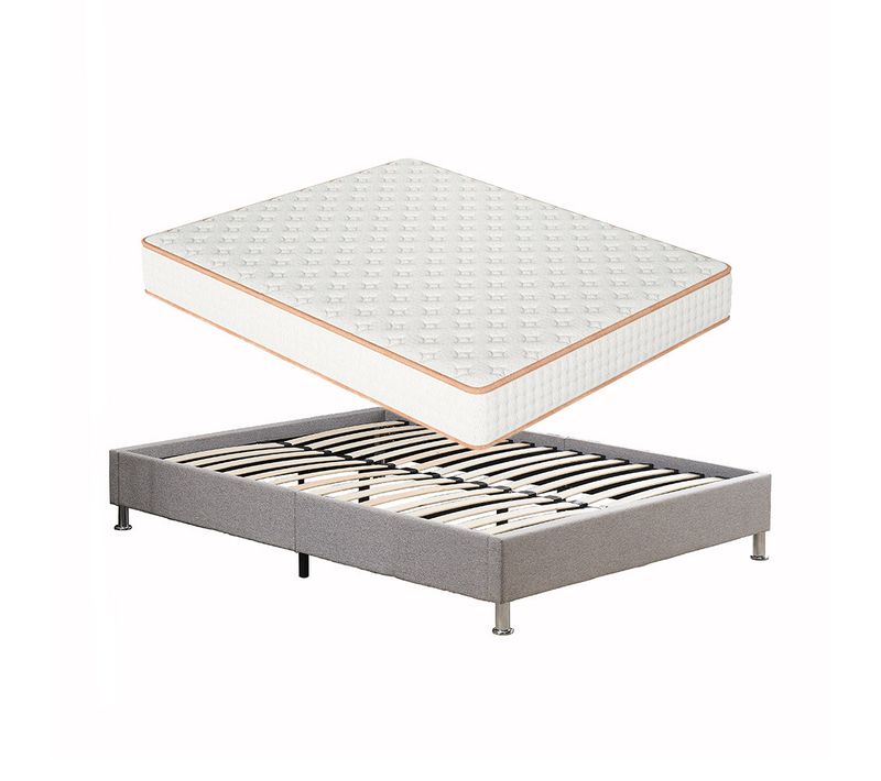 Ensemble Matelas Mousse 160x200 cm Epaisseur 18 cm + Sommier déco