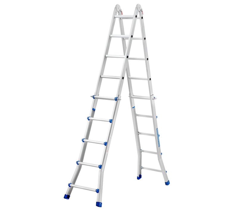 Echelle Télescopique Aluminium 5.1m, 3 En 1 Escalier Articulé Pliable Télescopique