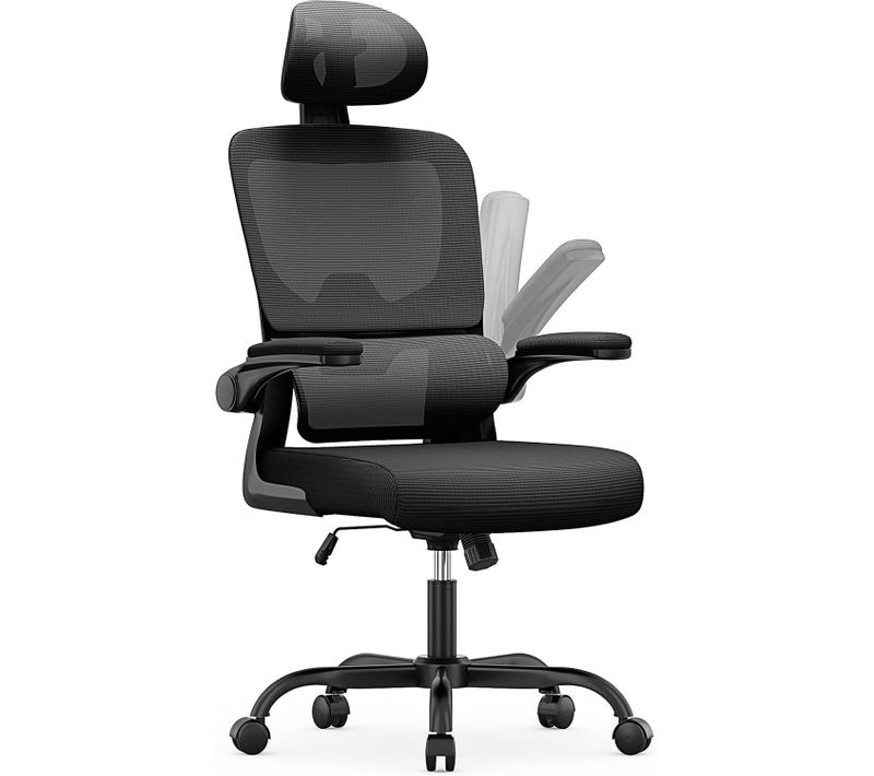Fauteuil De Bureau Pivotant Avec Fonction Berçante Et Support Lombaire Adaptatif - Noir