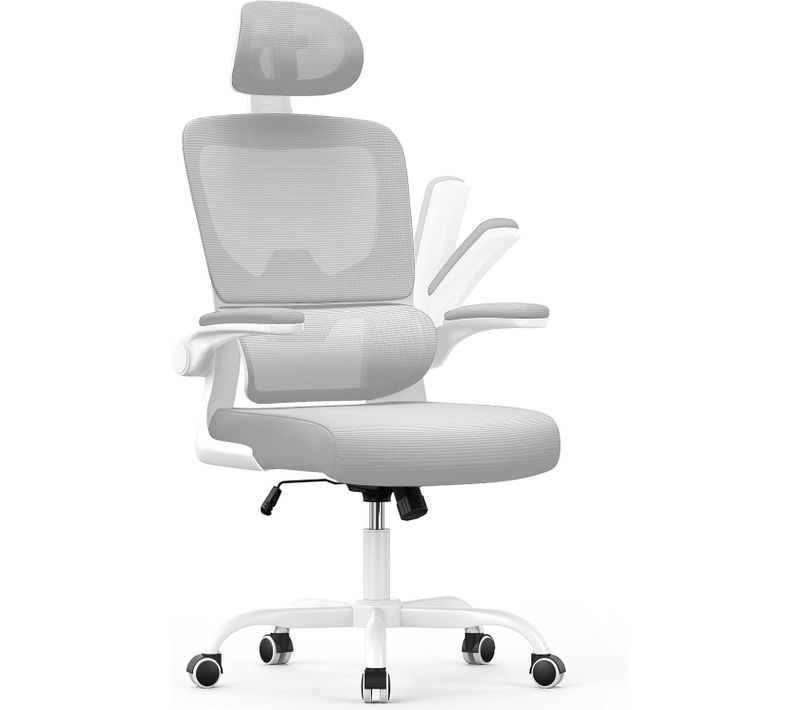 Fauteuil De Bureau Pivotant Avec Fonction Berçante Et Support Lombaire Adaptatif - Gris