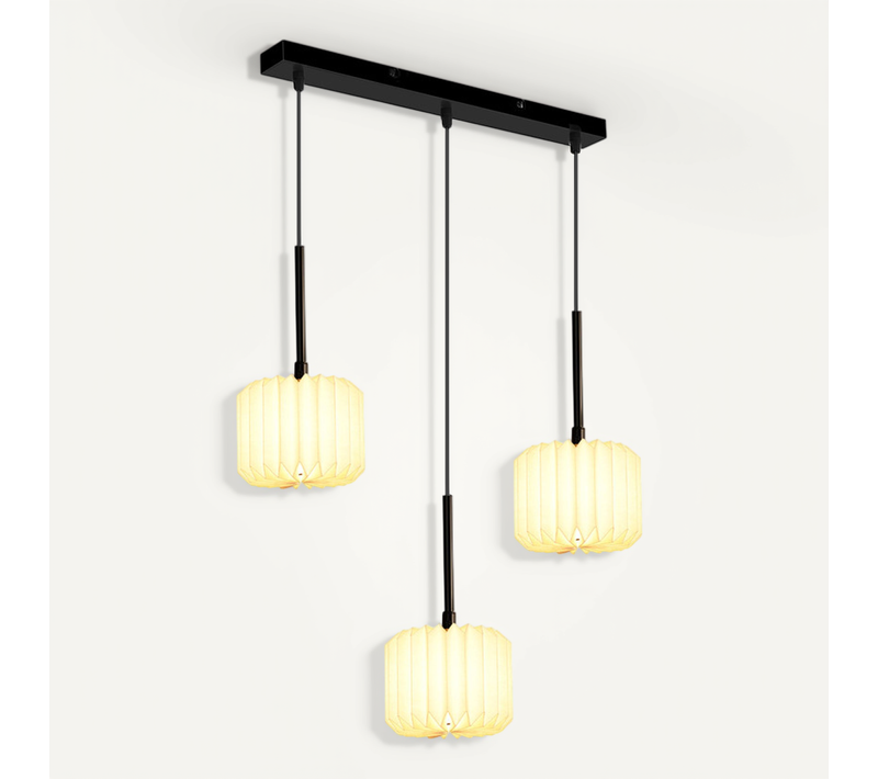 Suspension Vintage 3 flammes pour table à manger, salon, salle à manger, couleur blanche.