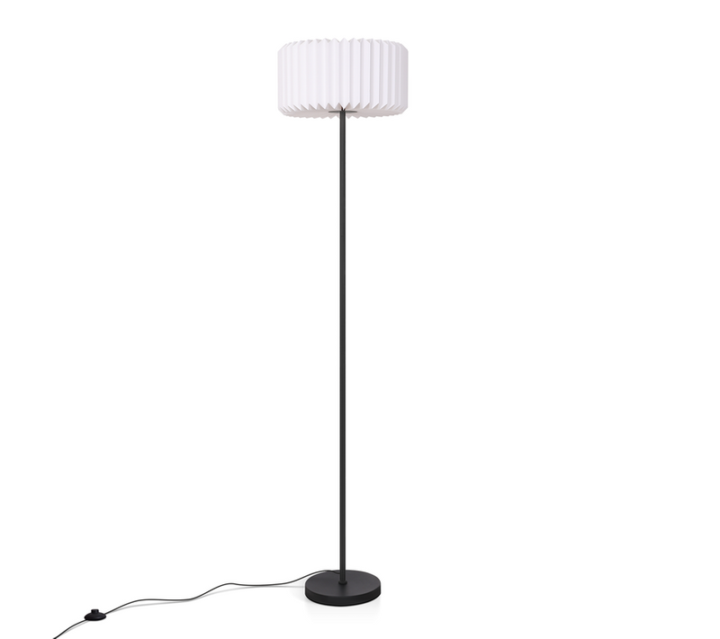 Lampadaire Vintage, Abat-jour En Papier Blanc, Lampe De Salon G9.