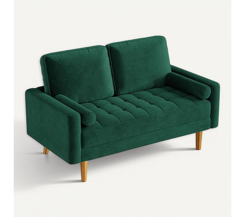 Canapé 2 Places En Velours Moderne, Avec Accoudoirs,148l X 78l X 85h Cm, Bert