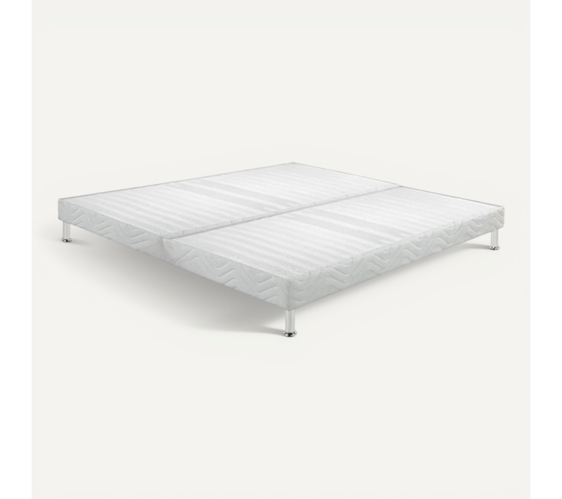 Sommier Tapissier + Jeu De Pieds 80+80x200 Omega Blanc 18 Lattes