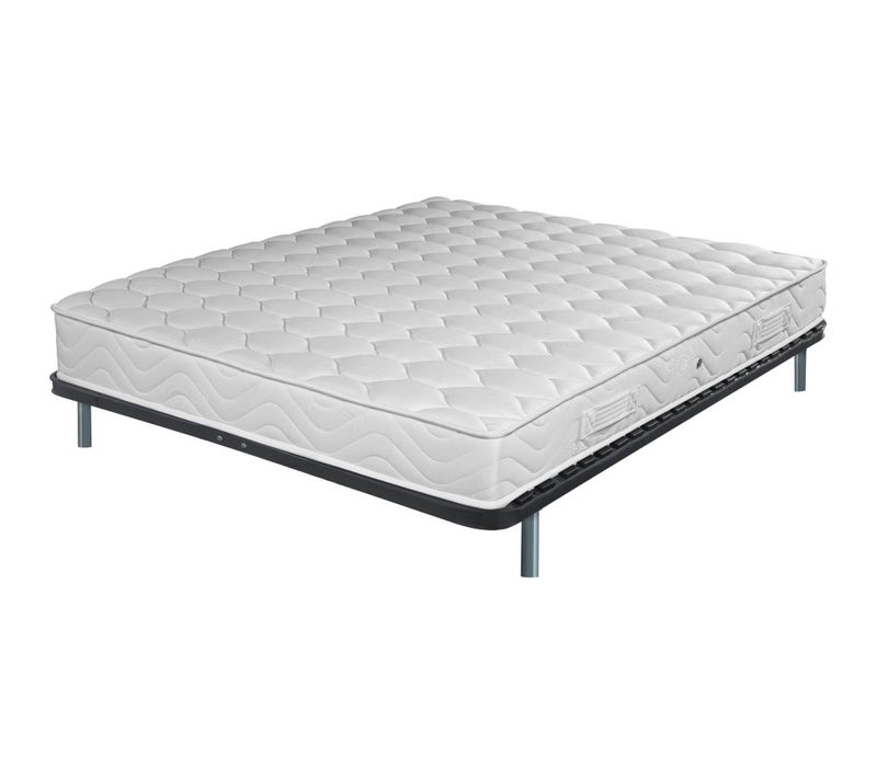 Matelas + Sommier 140x190 Mousse - Soutien Medium - Sommier Démonté - Made In France