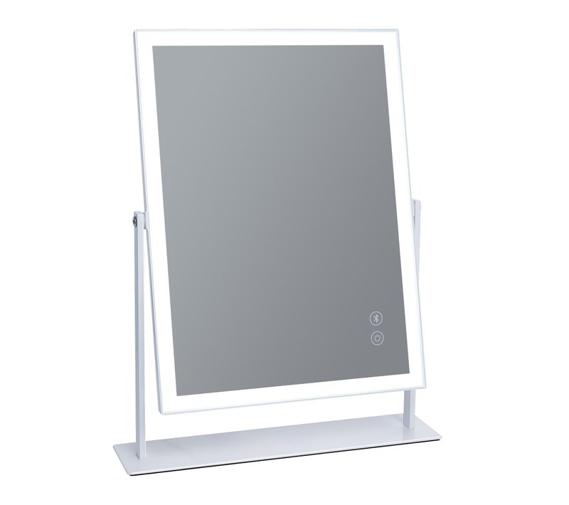 Miroir De Maquillage Hollywood Coiffeuse Bluetooth Avec Bande Lumineuse LED -30x41 Cm