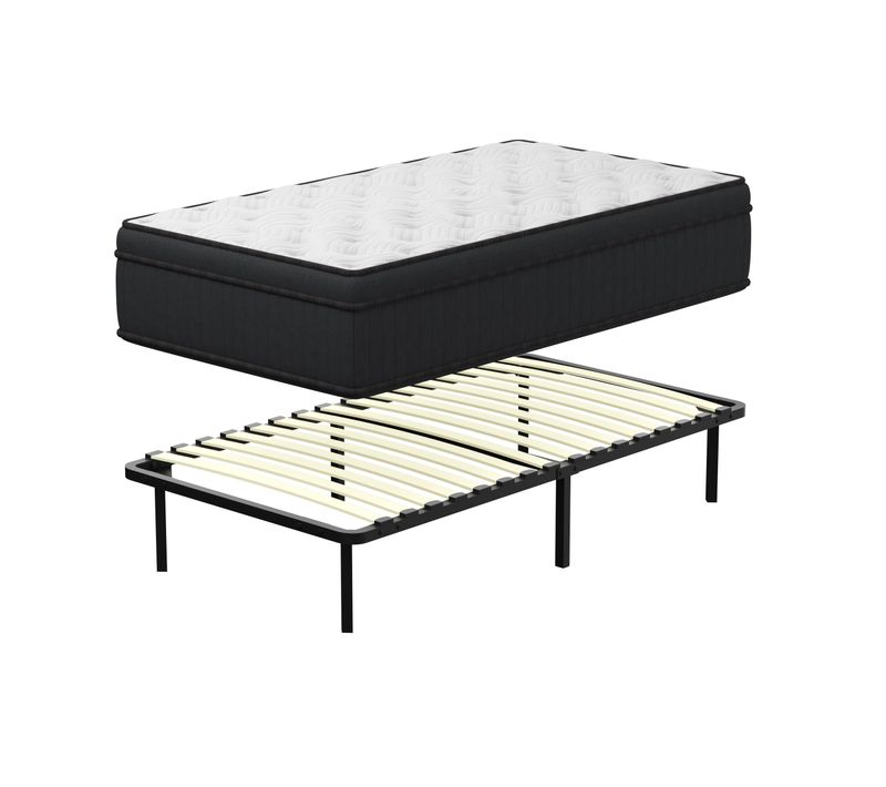 Ensemble Matelas Ressorts 90x190 cm, Accueil Mémoire De Forme, Epaisseur 30 cm + sommier